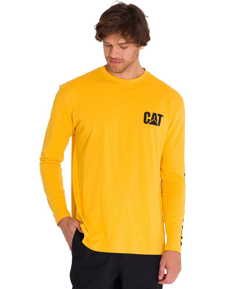 Polera-Manga-Larga-Hombre-Logo-CAT-Amarillo-Cat