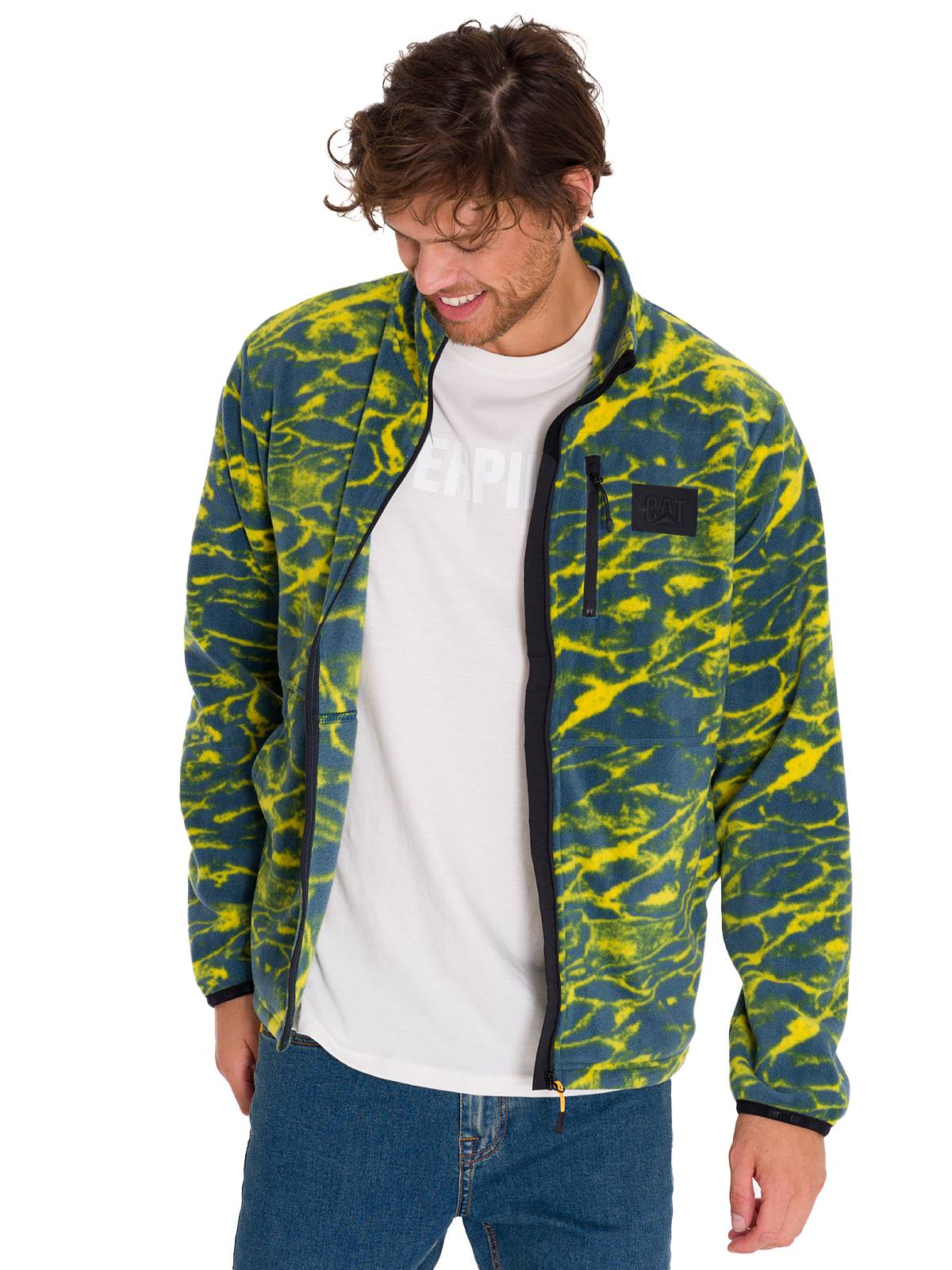 Polar Hombre Microfleece Full Zip Azul CAT