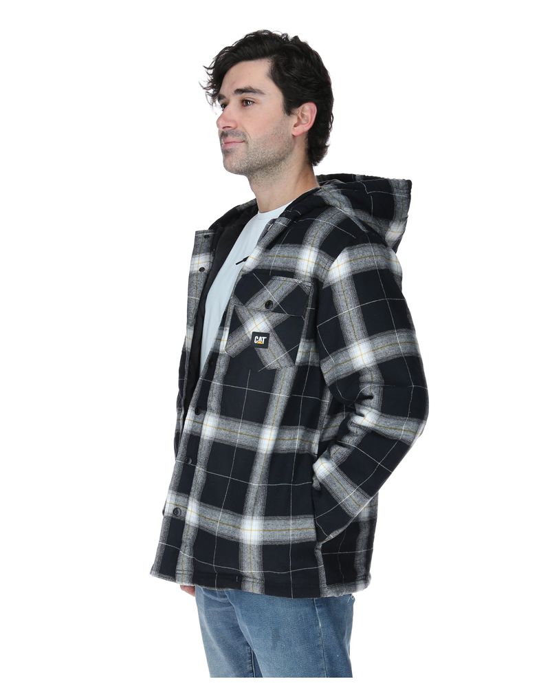Chaqueta-Hombre-Hooded-Flannel-Negro-y-Blanco-Cat
