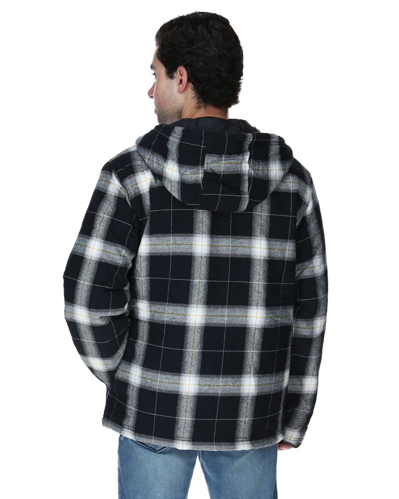 Chaqueta-Hombre-Hooded-Flannel-Negro-y-Blanco-Cat