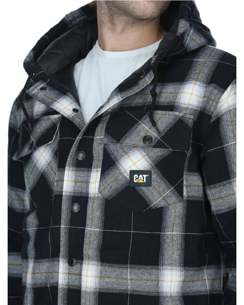 Chaqueta-Hombre-Hooded-Flannel-Negro-y-Blanco-Cat