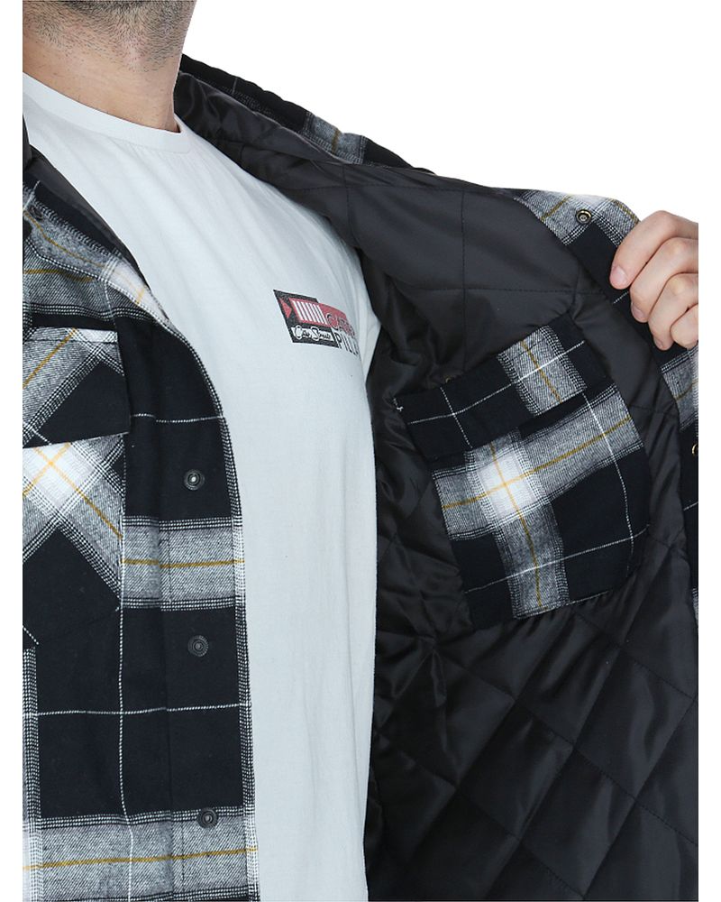 Chaqueta-Hombre-Hooded-Flannel-Negro-y-Blanco-Cat