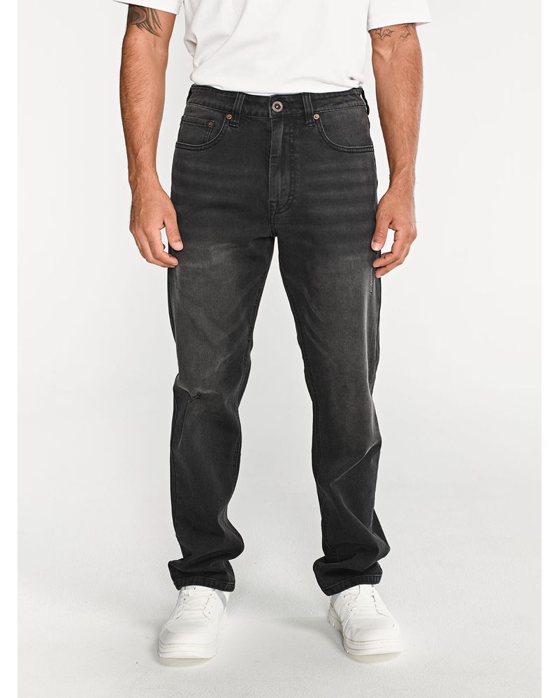 Jeans-Rectos-Hombre-Tribllend-Stretch-Gris-Cat