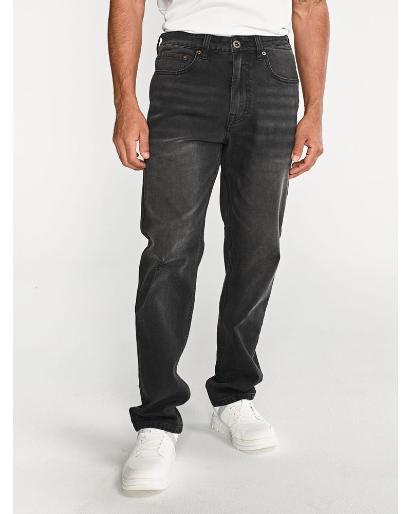 Jeans-Rectos-Hombre-Tribllend-Stretch-Gris-Cat