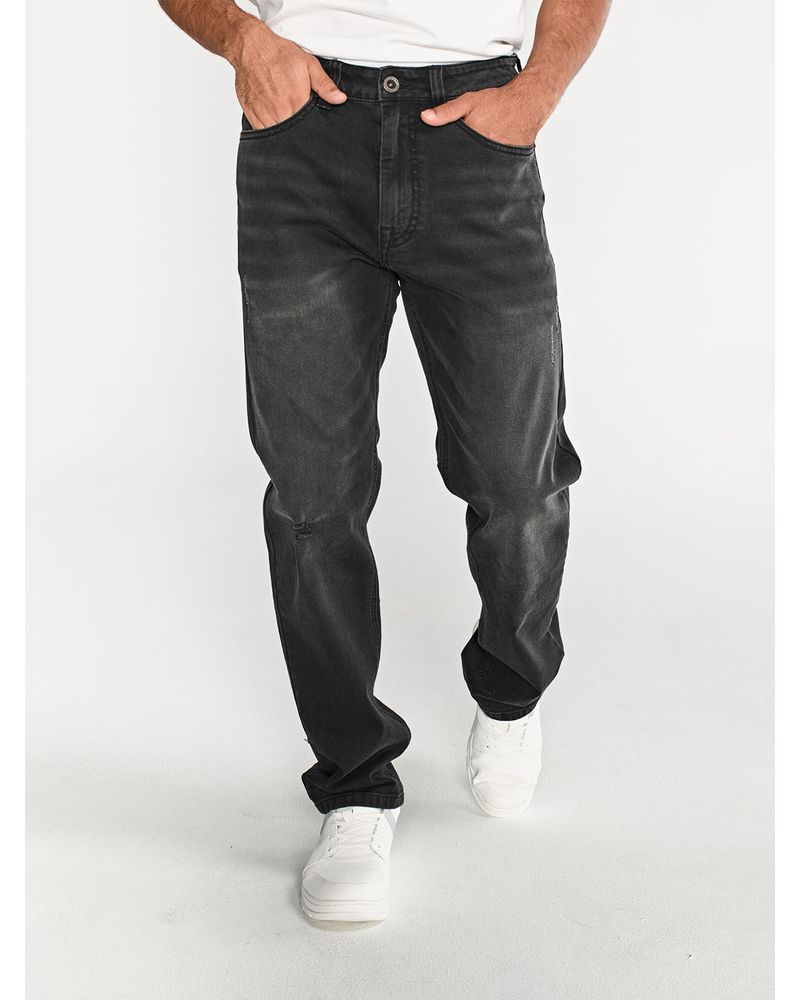 Jeans-Rectos-Hombre-Tribllend-Stretch-Gris-Cat