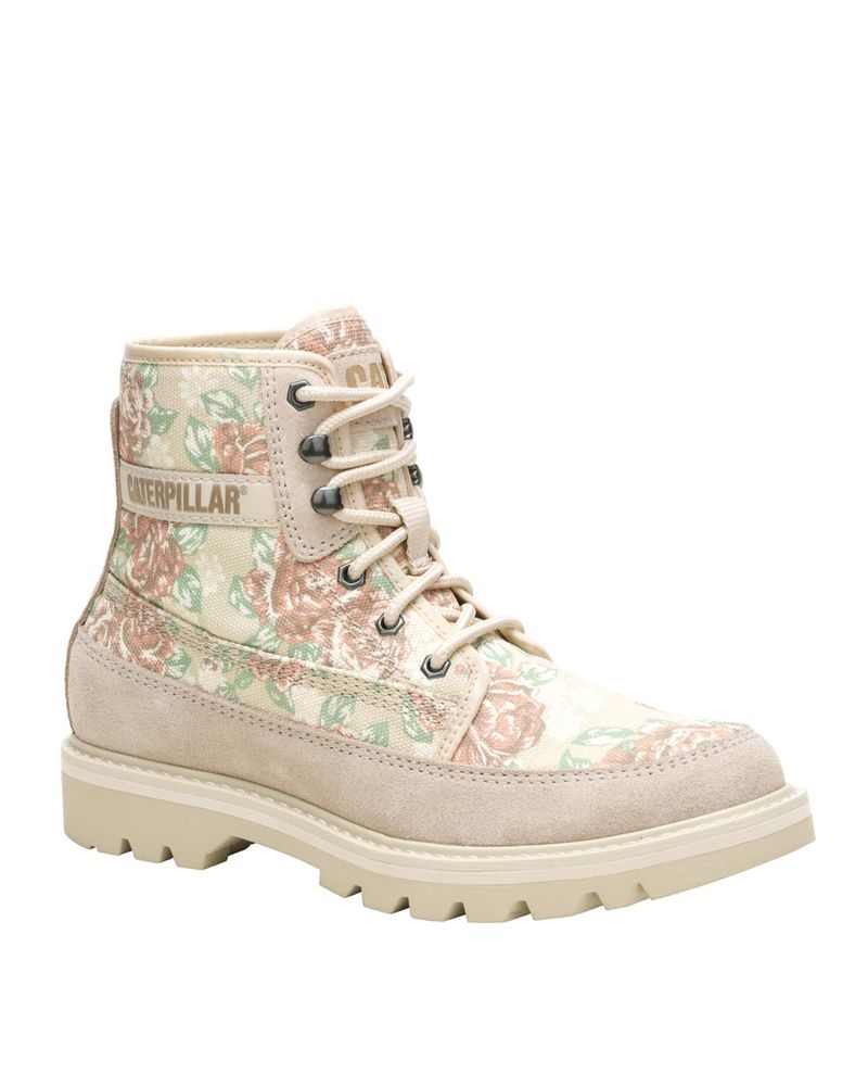 Botin-Canvas-Mujer-Colorado-Beige-Floral-Cat