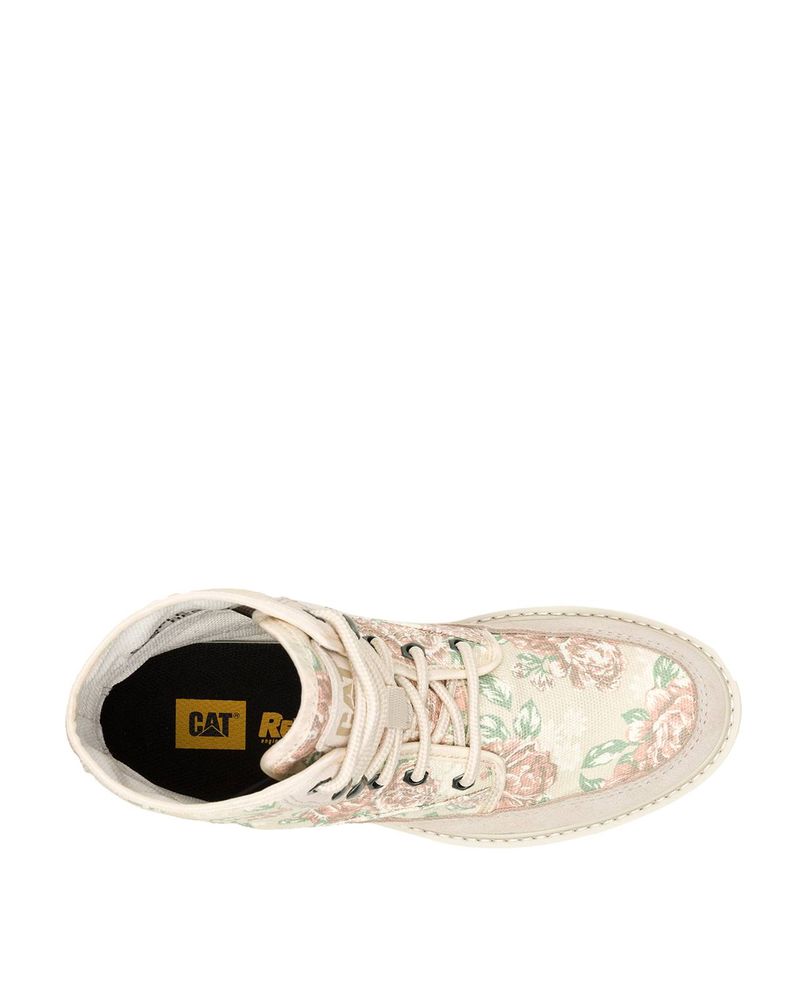 Botin-Canvas-Mujer-Colorado-Beige-Floral-Cat