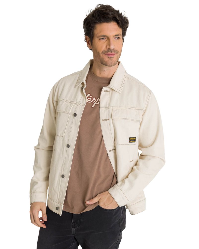 Chaqueta-de-Jeans-Hombre-Denim-Work-Beige-CAT