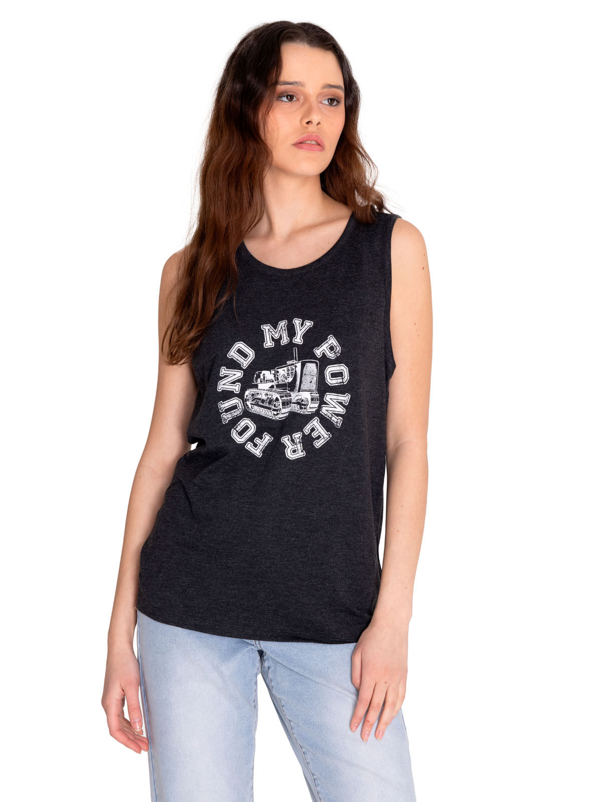 Polera Sin Manga Casual Mujer Graphic Tank Negro Cat-Cat Chile