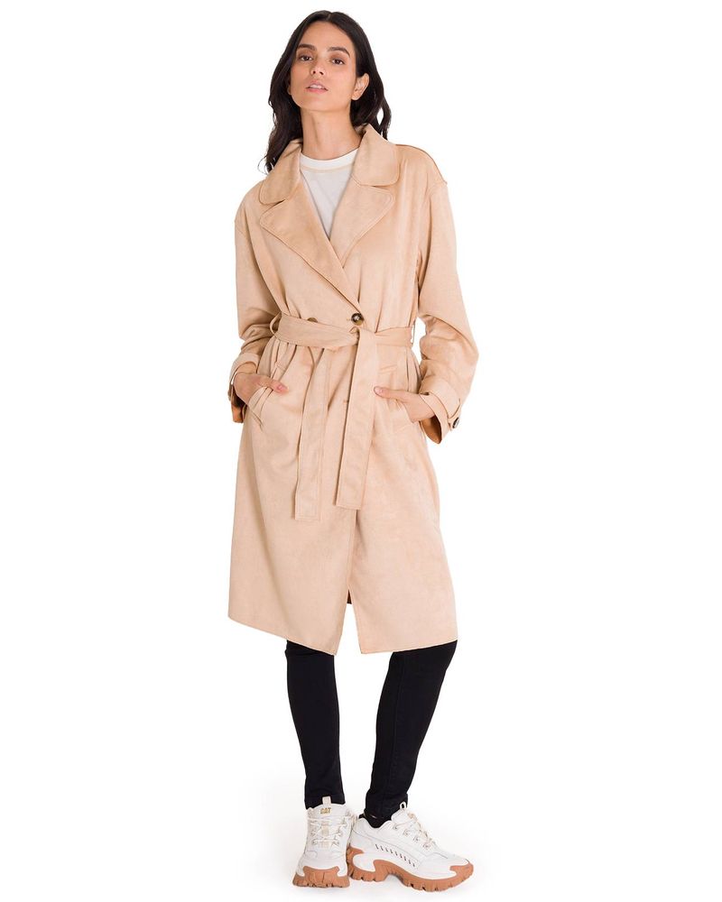 Abrigo-Manga-Larga-Mujer-FAUX-SUEDE-TRENCH-COAT-Beige-Cat