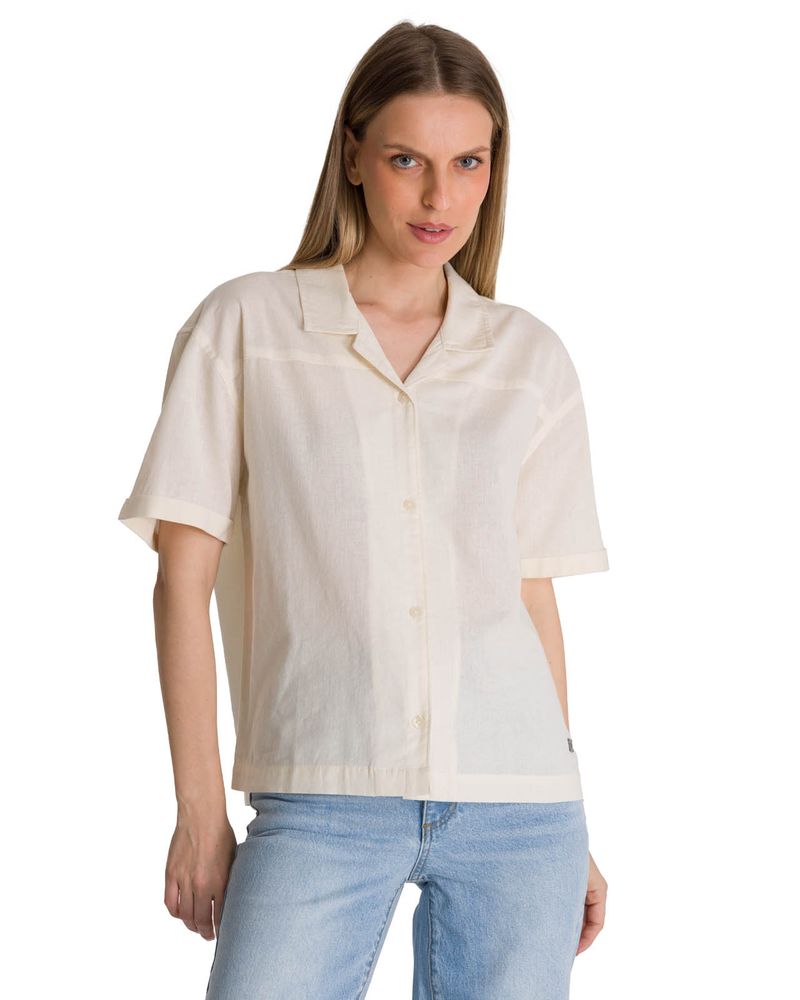Camisa-Manga-Corta-Mujer-Lightweight-Camp-Blanco-CAT