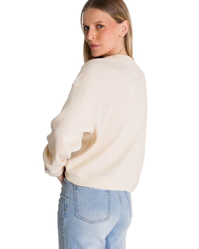 Poleron-Cuello-en-V-Mujer-Oversize-Waffle-Blanco-CAT