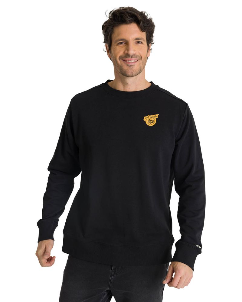 Poleron-Crewneck-Hombre-Diseño-French-Terry-Negro-CAT