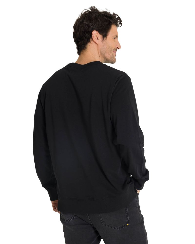 Poleron-Crewneck-Hombre-Diseño-French-Terry-Negro-CAT
