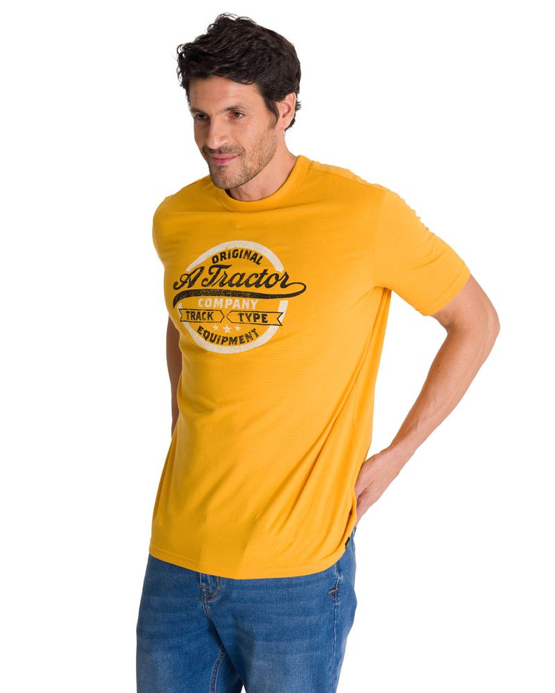Polera-Manga-Corta-Hombre-Original-Tractor-Amarillo-CAT